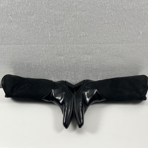 Via Spiga Ladies Italian Made Western Black Pull-on Boots Re-bottomed - Picture 5 of 12